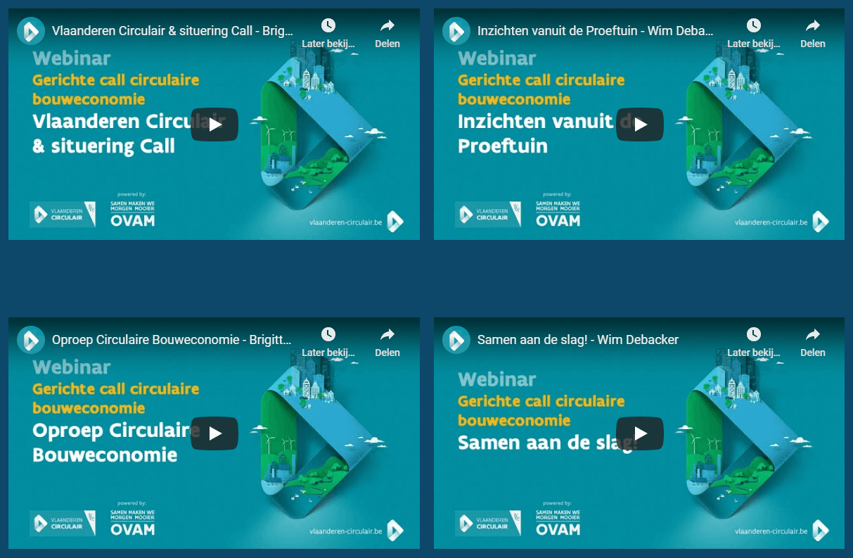 Vlaanderen Circulair présente l'appel à projets ciblé pour une économie circulaire dans la construction (2020)