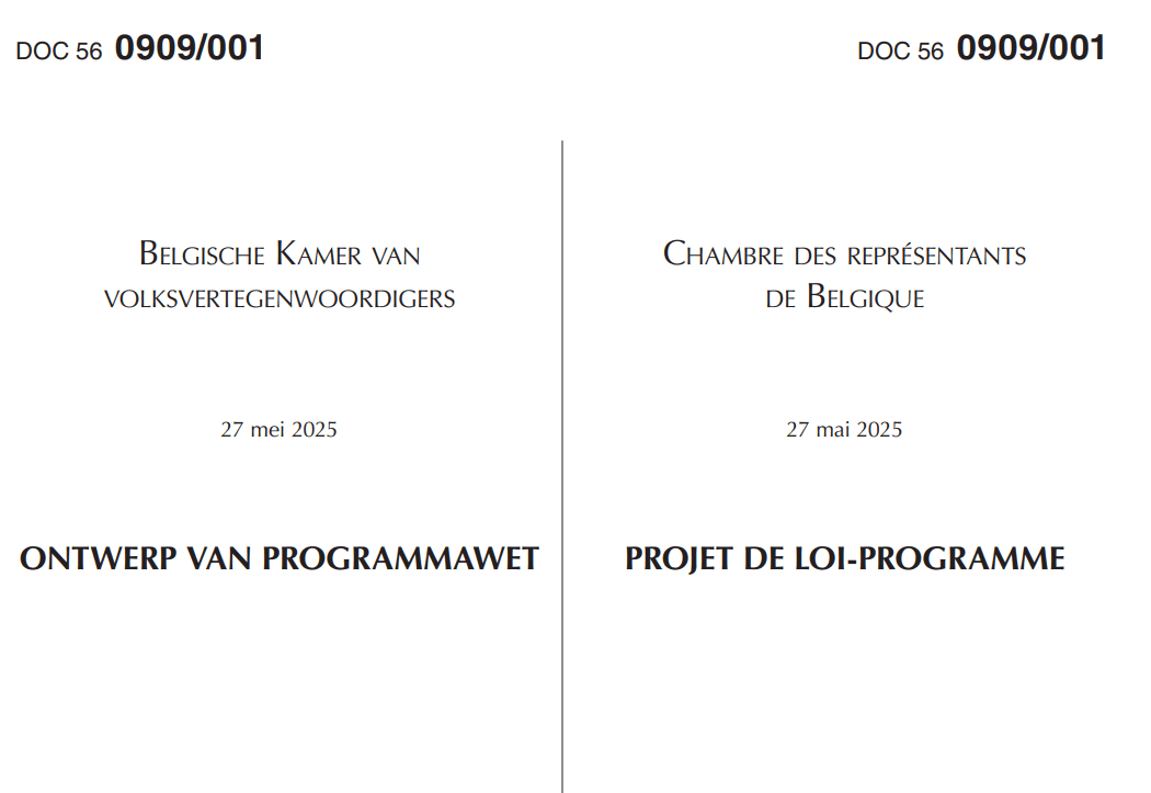 Projet de loi programme déposé à la Chambre des représentants