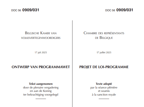 Zomerakkoord regering + goedkeuring programmawet